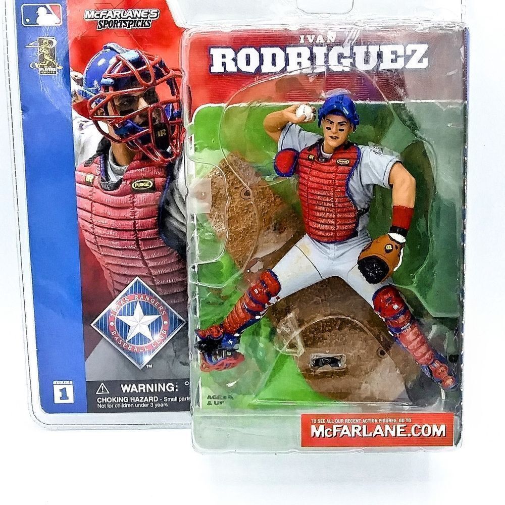 NIBMcFarlane Toys MLB Texas Rangers Sports Series 1 Ivan Rodriguez Action Figure